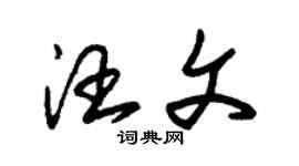 朱錫榮汪文草書個性簽名怎么寫