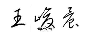 梁錦英王峻晨草書個性簽名怎么寫