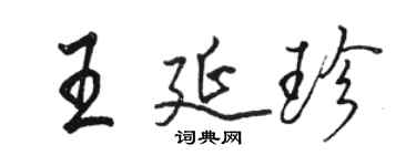 駱恆光王延珍行書個性簽名怎么寫