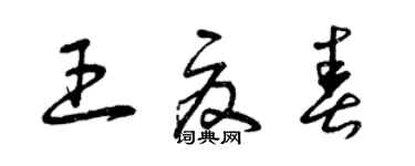 曾慶福王夏春草書個性簽名怎么寫