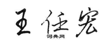 駱恆光王任宏行書個性簽名怎么寫