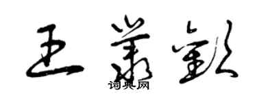 曾慶福王叢歡草書個性簽名怎么寫