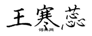 丁謙王寒蕊楷書個性簽名怎么寫