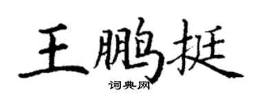 丁謙王鵬挺楷書個性簽名怎么寫