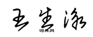朱錫榮王生泳草書個性簽名怎么寫