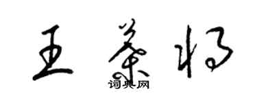 梁錦英王葉將草書個性簽名怎么寫