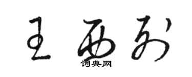 駱恆光王西列草書個性簽名怎么寫