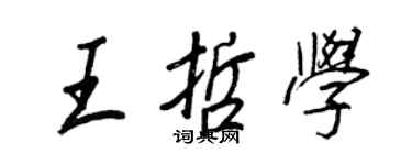 王正良王哲學行書個性簽名怎么寫