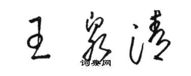 駱恆光王泉清草書個性簽名怎么寫