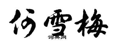 胡問遂何雪梅行書個性簽名怎么寫