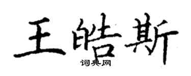 丁謙王皓斯楷書個性簽名怎么寫