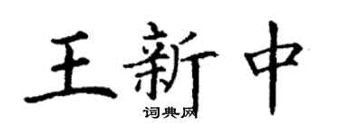 丁謙王新中楷書個性簽名怎么寫
