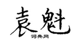 丁謙袁魁楷書個性簽名怎么寫