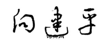 曾慶福向建平草書個性簽名怎么寫