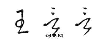 駱恆光王言言草書個性簽名怎么寫