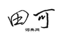 駱恆光田可行書個性簽名怎么寫