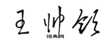 駱恆光王帥領草書個性簽名怎么寫