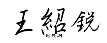 王正良王紹銳行書個性簽名怎么寫