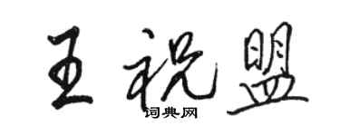 駱恆光王祝盟行書個性簽名怎么寫