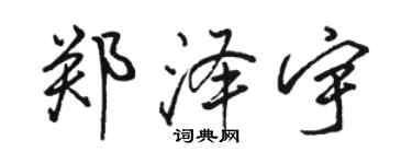 駱恆光鄭澤宇行書個性簽名怎么寫