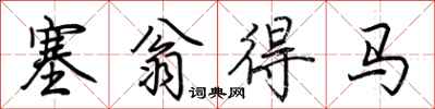 荊霄鵬塞翁得馬行書怎么寫