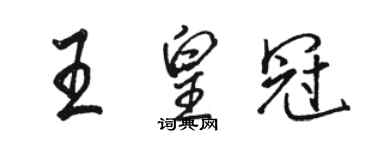 駱恆光王皇冠行書個性簽名怎么寫