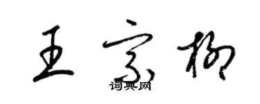 梁錦英王宗柳草書個性簽名怎么寫