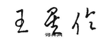 駱恆光王星伶草書個性簽名怎么寫