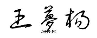 曾慶福王夢楊草書個性簽名怎么寫