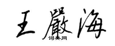 王正良王嚴海行書個性簽名怎么寫