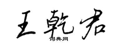 王正良王乾君行書個性簽名怎么寫