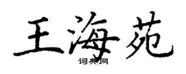 丁謙王海苑楷書個性簽名怎么寫