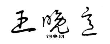曾慶福王晚意草書個性簽名怎么寫