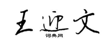 王正良王迎文行書個性簽名怎么寫