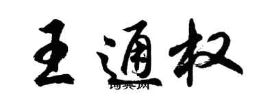 胡問遂王通權行書個性簽名怎么寫