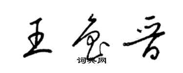 梁錦英王魯晉草書個性簽名怎么寫