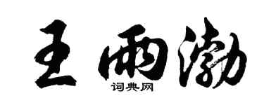 胡問遂王雨渤行書個性簽名怎么寫