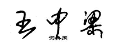 朱錫榮王中梁草書個性簽名怎么寫