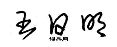 朱錫榮王日明草書個性簽名怎么寫