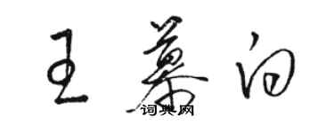 駱恆光王慕白草書個性簽名怎么寫