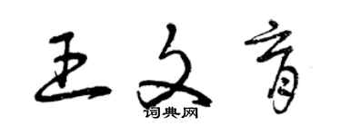 曾慶福王文育草書個性簽名怎么寫