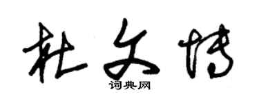 朱錫榮杜文博草書個性簽名怎么寫