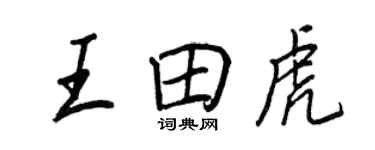 王正良王田虎行書個性簽名怎么寫