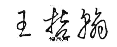 駱恆光王哲翰草書個性簽名怎么寫