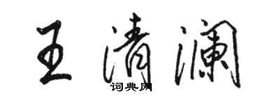 駱恆光王清瀾行書個性簽名怎么寫