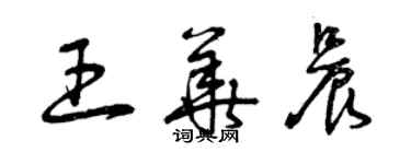 曾慶福王華晨草書個性簽名怎么寫