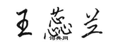 駱恆光王蕊蘭行書個性簽名怎么寫
