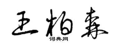 曾慶福王柏森草書個性簽名怎么寫