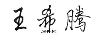 駱恆光王希騰行書個性簽名怎么寫