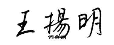王正良王揚明行書個性簽名怎么寫